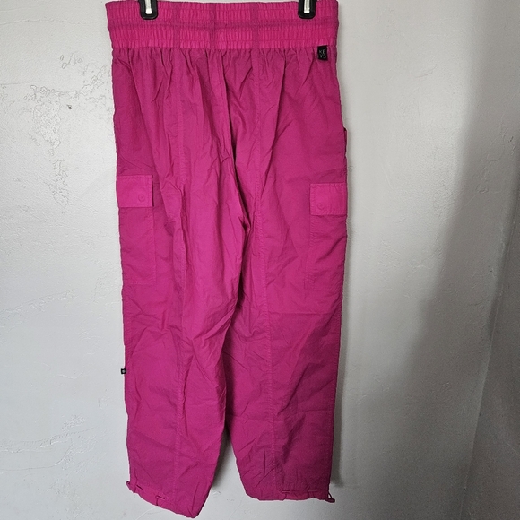 Athleta x Alicia Keys Women's 10 High Waist Utility Pink Track Cargo Pants Nylon - Picture 5 of 9